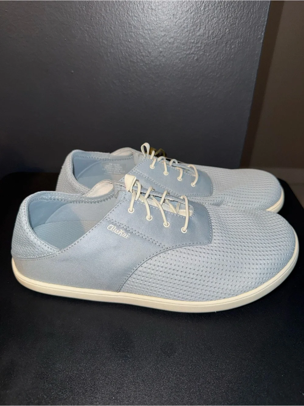 🆕 OluKai Nohea Moku Light Denim Slip-On Boat Shoes Men’s 10.5